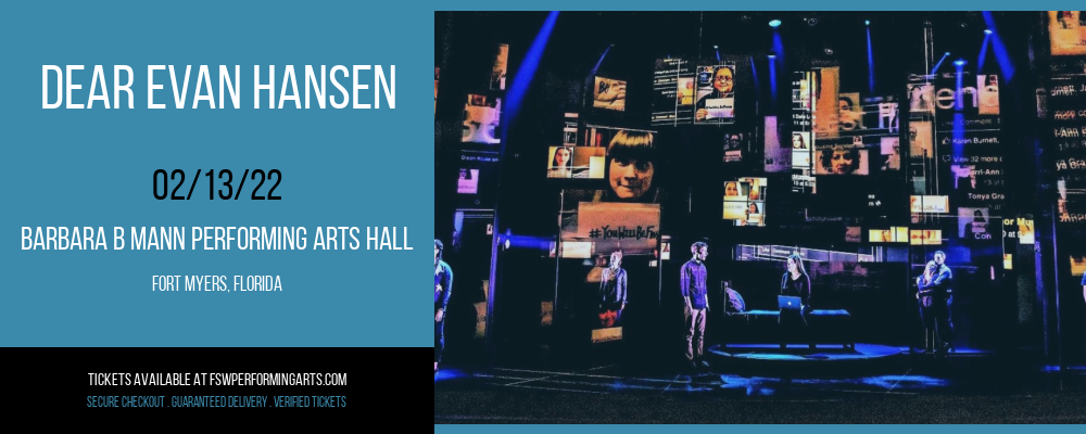 Dear Evan Hansen at Barbara B Mann Performing Arts Hall tickets Dear Evan Hansen at Barbara B Mann Performing Arts Hall