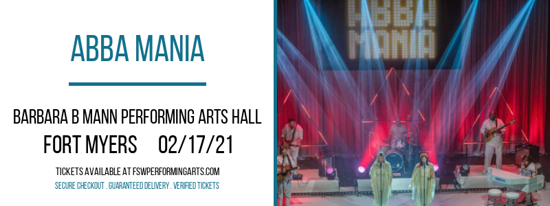 ABBA Mania at Barbara B Mann Performing Arts Hall tickets ABBA Mania at Barbara B Mann Performing Arts Hall